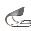 Modern Wooden Leisure Chair With Curved Frame And Woven Seat Design