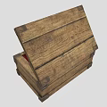 Open Wooden Storage Box for Hardware Tools with Red Diamond Lining and Metal Clasps