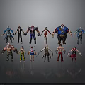 Diverse 3D Character And Creature Models With Unique Designs And Poses