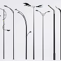 Various Modern Outdoor Lights with Stylish Pole Designs for Street and Garden Use
