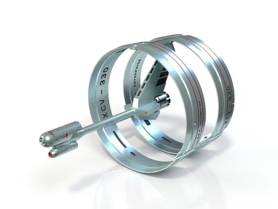 Advanced Space Exploration Using Metallic Ring Structure As Key Spacecraft Orbital Component 3d model