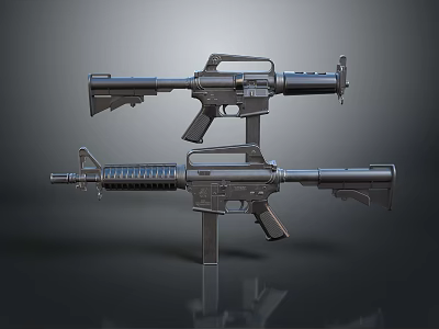 Tactical Rifles Design With Barrel Stock Magazine Handguard And Grip 3d model