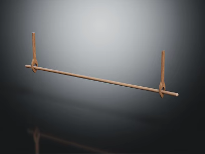 Simple Wooden Clothes Hanger With Dual Hooks For Wardrobe Organization 3d model