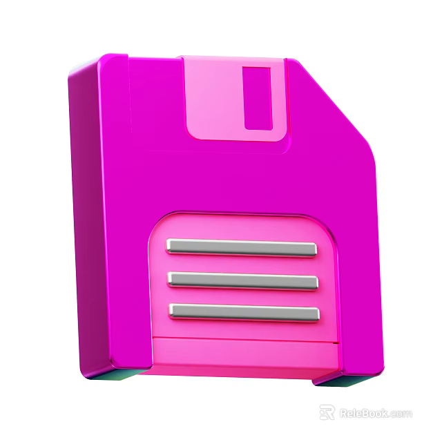 Pink Retro Floppy Disk With Classic Design As Vintage Computer Storage Device 3d model 