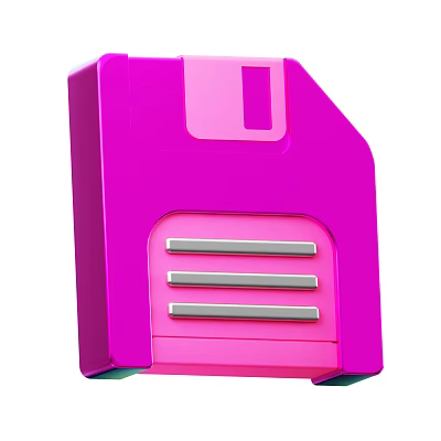 Modern Cartoon Floppy Icon 3d model