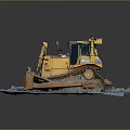 Yellow Tracked Bulldozer Working On Muddy Construction Site With Deep Tracks