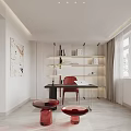 Dining Living Room Interior With Arched Doorway Staircase And Green Plant