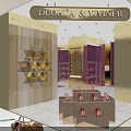 Elegant DUOHUA VIVINER Store Interior With Purple Walls Golden Decorations And Shoe Displays