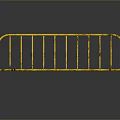Yellow Metal Construction Site Safety Barrier With Rusty Details And Reflective Surface