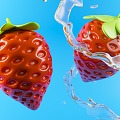 Summer Drink Strawberry Milk Tea Strawberry Fruit Strawberry Drink Fruit Stereogram 3d model