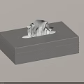 Modern Bathroom Accessories Black Tissue Box With Textured Surface And Tissue 3d model