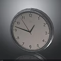Round Wall Clock With Metal Frame White Dial Black Numbers And Red Hands