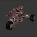 Futuristic Sci Fi Motorcycle With Heavy Mechanical Armor And Weapon Mounted Design