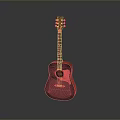 Classic Wooden Acoustic Guitar With Brown Body For Household Use