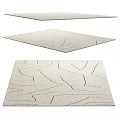 Light Beige Square Rug with Abstract Line Patterns for Modern Living Space