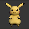 Yellow Cartoon Character Doll With Black Tipped Ears Red Cheeks And Long Tail
