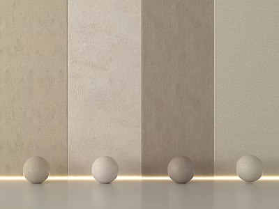 Different Neutral Tones Wall Textures With Spherical Objects And LED Lighting Strips 3d model