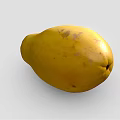 Fresh Ripe Yellow Papaya Fruit With Natural Brown Spots On Its Smooth Surface