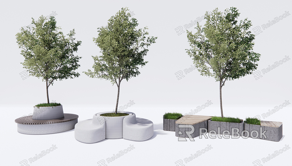 Modern Tree Pool Outdoor Landscape Seat Landscape Tree model