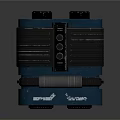 Blue Binoculars Design With Black Strap Buttons And Dual Lenses
