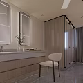 Clubhouse Entrance Area With Modern Design Circular Ceiling Lighting Decorative Painting Plant And Wooden Bench