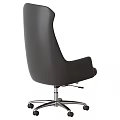 Modern Leather Office Chair in Dark and Light Tones with High Back and Swivel Wheels