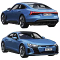Blue Audi Coupe Car Exterior Design Showcasing Front And Rear View