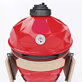 Red Commercial Barbecue Grill With Foldable Side Table And Steak Grilling Feature