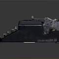 Vintage Black Mechanical Typewriter With Classic Keyboard And Metal Roller Parts