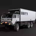 White Off Road Camper Truck With Six Wheel Drive Roof Rack And Rugged Exterior