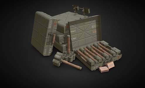 Grenade Box Bomb Box Grenade Military Supplies Arms Box Military Equipment Low Face Number Low Model Simple Model Game Video Level Super Realistic 3d model