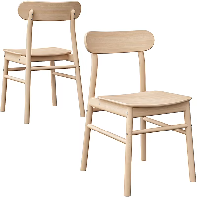Modern Wooden Single Chair With Sleek Design And Comfortable Seat For Home 3d model