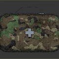 Camouflage Pattern First Aid Kit With White Cross For Emergency Use 3d model