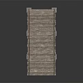 Sturdy Wooden Ramp Bridge Structure With Metal Support Frame And Concrete Bases