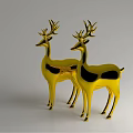 Tech Exhibition Hall Display With Golden Deer Sculptures In Modern Design