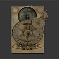 Antique Mechanical Clock with Intricate Brass Gears and Dial on Square Base