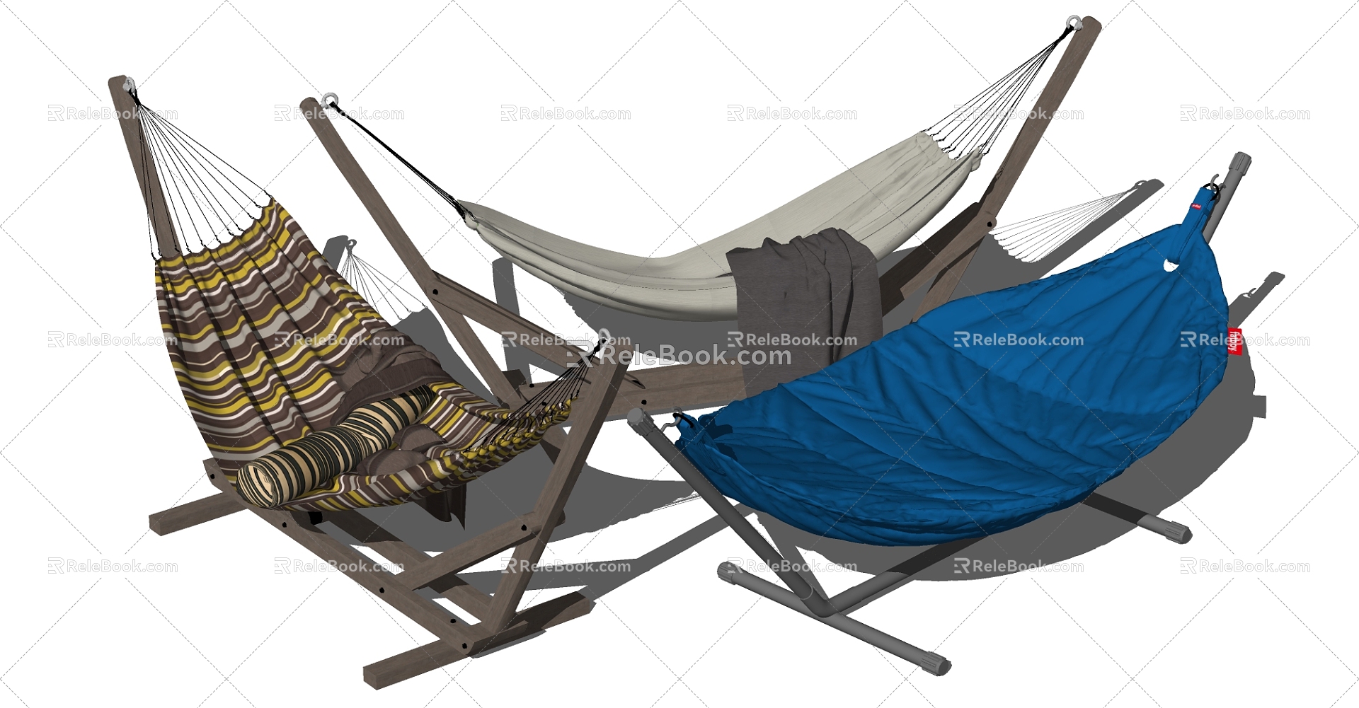 Modern Hammock Outdoor Leisure Rocker Hammock Chair Combination 3d model