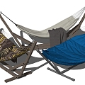 Modern Hammock Outdoor Leisure Rocker Hammock Chair Combination 3d model