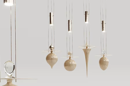Modern chandelier metal glass multi-head chandelier 3d model