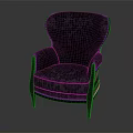 Classic Single Sofa Featuring Floral Fabric Wooden Armrests And Vintage Design