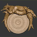Modern Decorative Sculpture With Golden Tree Root Design And Circular Base