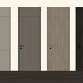 Modern Hinged Doors Featuring Various Colors And Wooden Matte Finishes For Interior Use 3d model