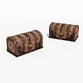 Vintage Wooden Chests With Woven Texture And Metal Clasps For Storage