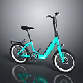 Turquoise Electric Bicycle Featuring Modern Design Black Seat And White Rims
