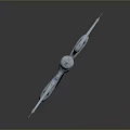 Silver Metal Sword With Wing Decorations On Hilt And Sharp Blade 3d model