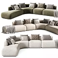 Modern Curved Sectional Sofas With Throw Pillows And Blankets For Cozy Living Room