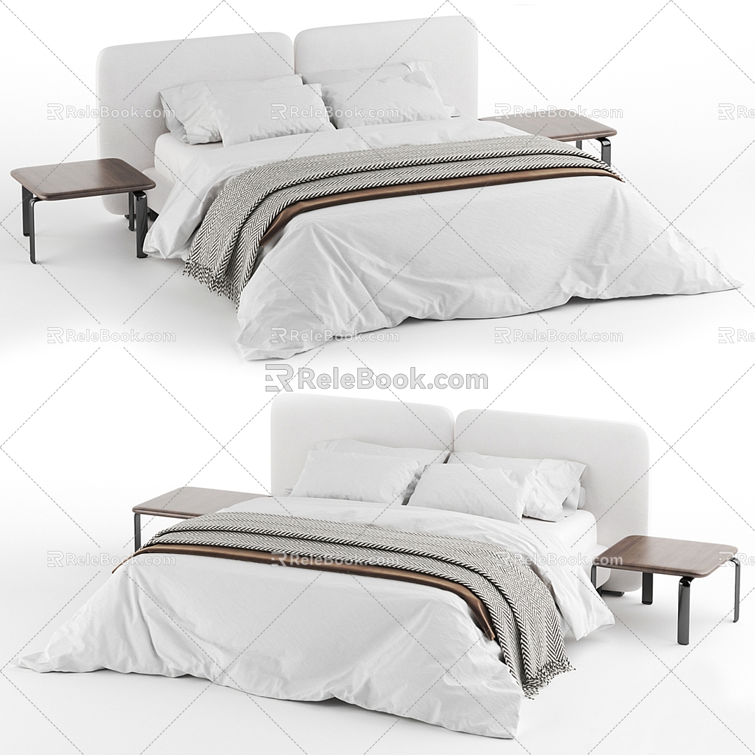 Minotti modern double bed 3d model