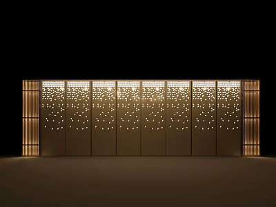 Modern Luxury Storefront Design With Wooden Structure And Decorative Lighting Details 3d model