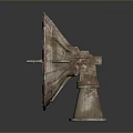 Ancient Handcrafted Equipment With Circular Radial Pattern And Decorative Design