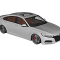 Modern White Sedan With Sleek Body Sunroof Black Wheels And Red Interior